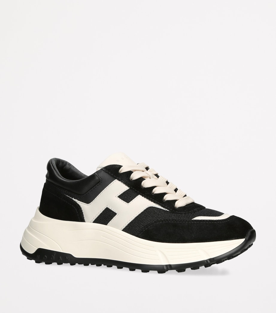Leather H669 Allacciato Sneakers BLK/WHITE Image 3