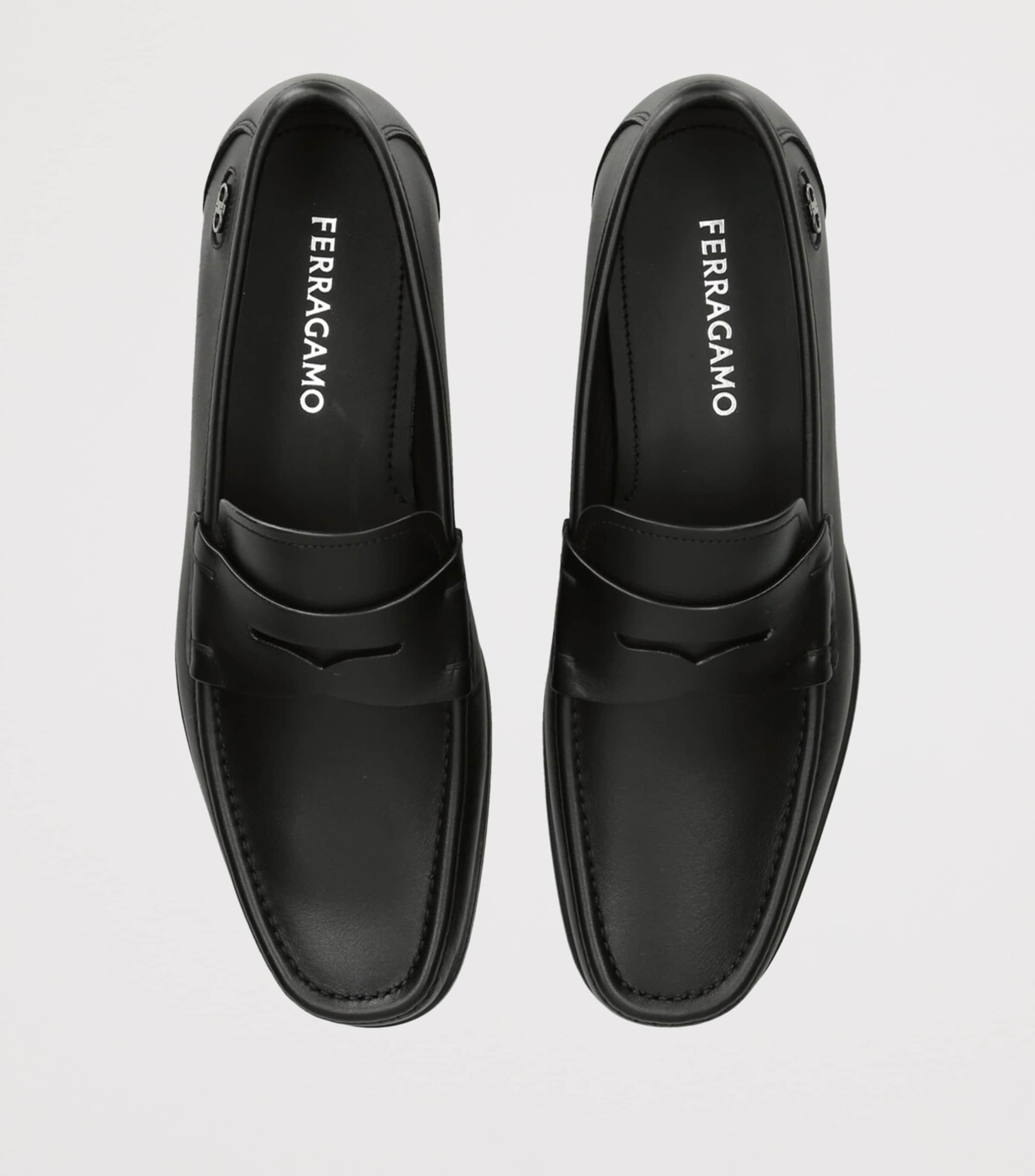 Leather Athen Penny Loafers BLACK Image 4