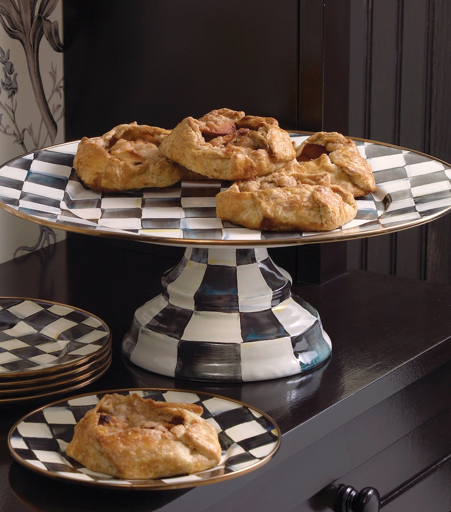 Courtly Check Pedestal Platter (40.5cm) BLACK Image 2