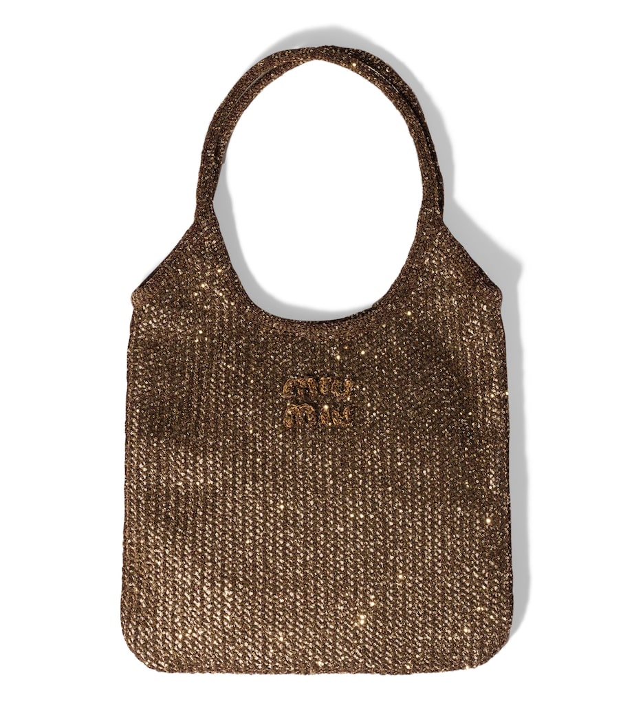 Miu Miu Mesh-Sequin Ivy Tote Bag Brown Image 1
