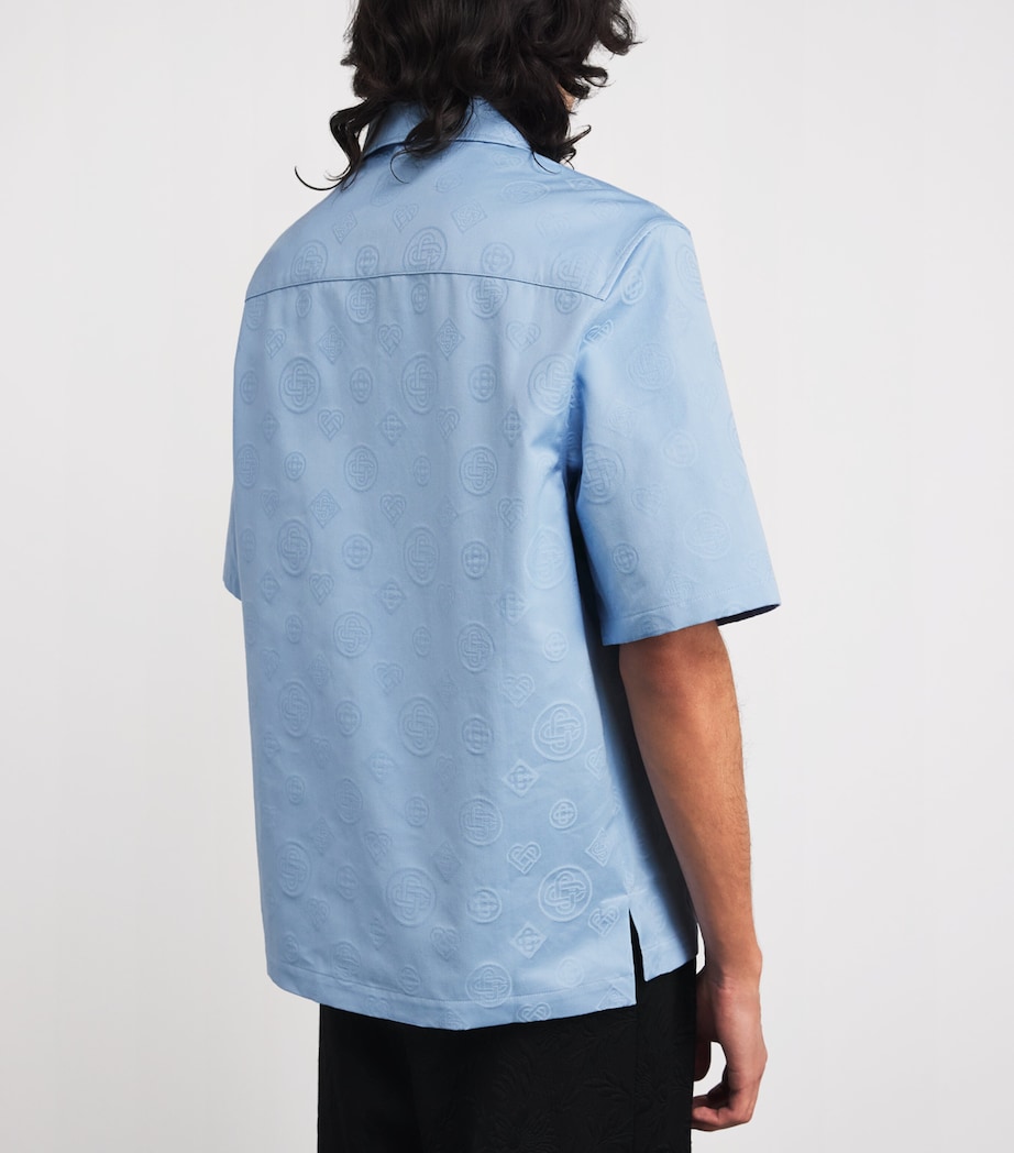 Casablanca Mens Cotton Monogram Shirt Light Blue Image 4