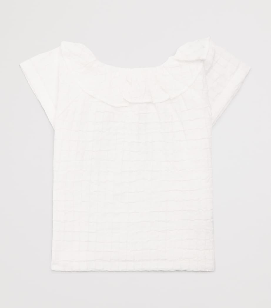 Il Gufo Cotton-Blend Muslin Top (4-6 Years) Milk Image 2