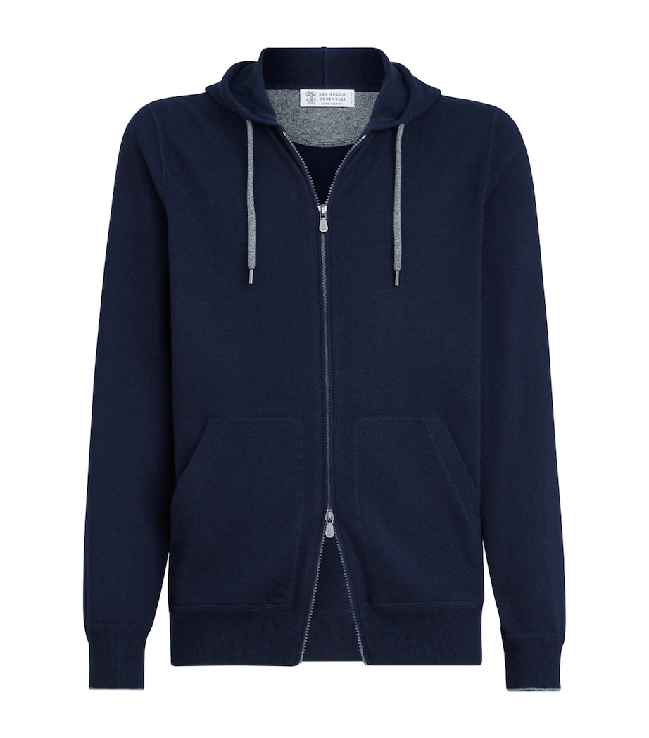 Brunello Cucinelli Mens Cashmere Zip-Up Hoodie Image 1