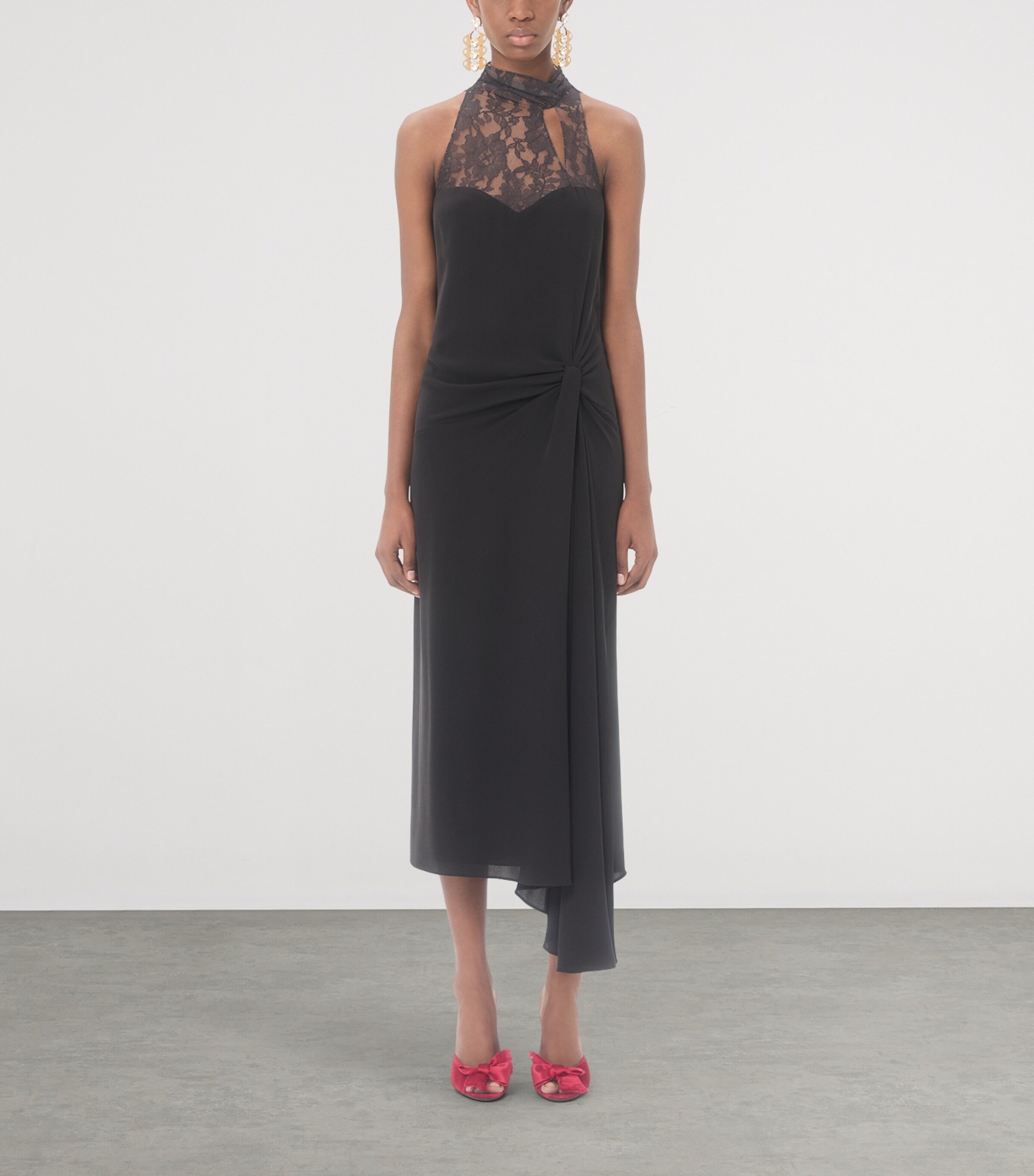 Valentino Womens Silk Georgette Midi Dress Image 5