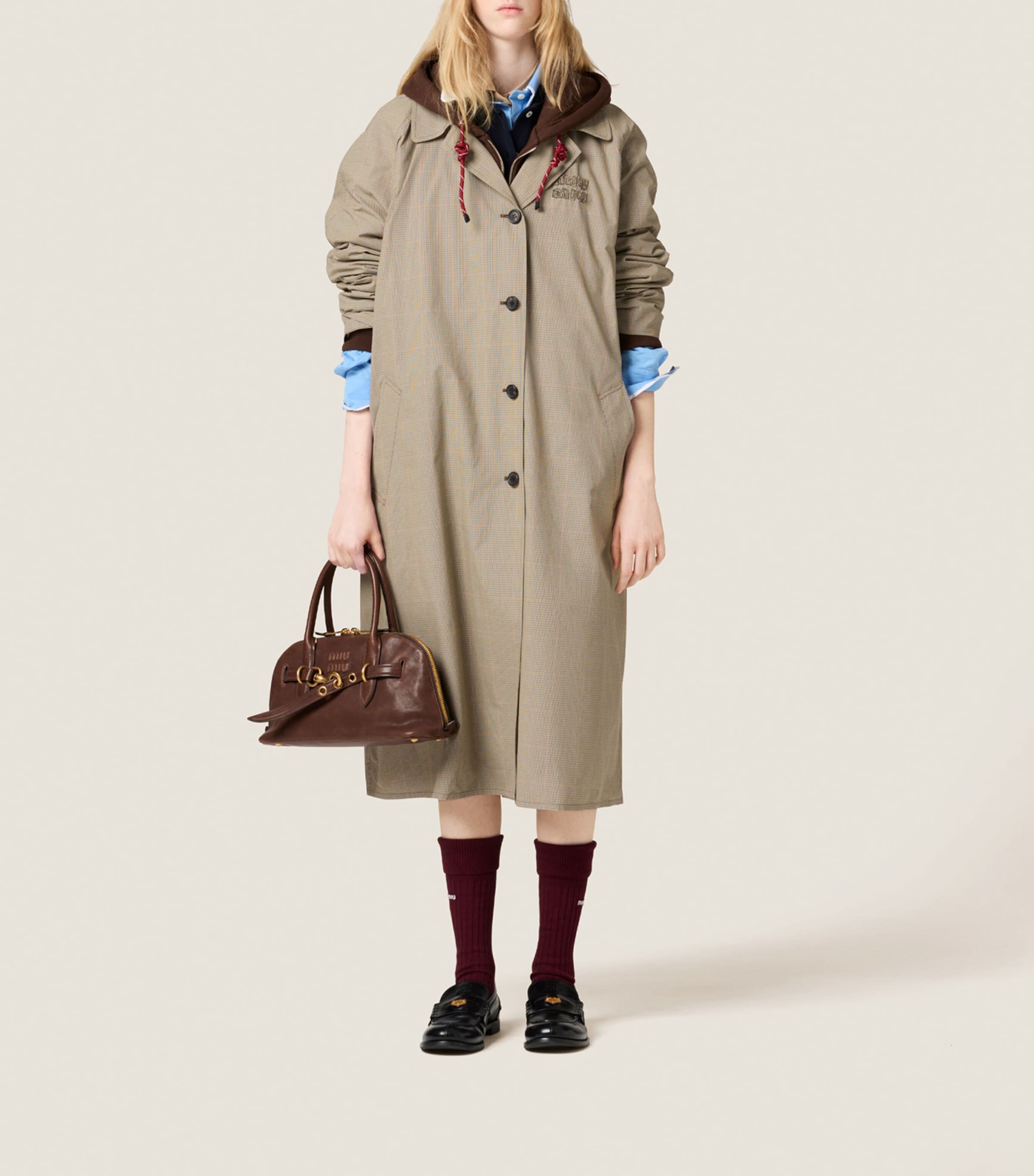トレンチコート MiuMiu TRENCH COAT (MS2018SOOO15D7 F0018) Miu Miu Check Trench Coat | Harrods UK