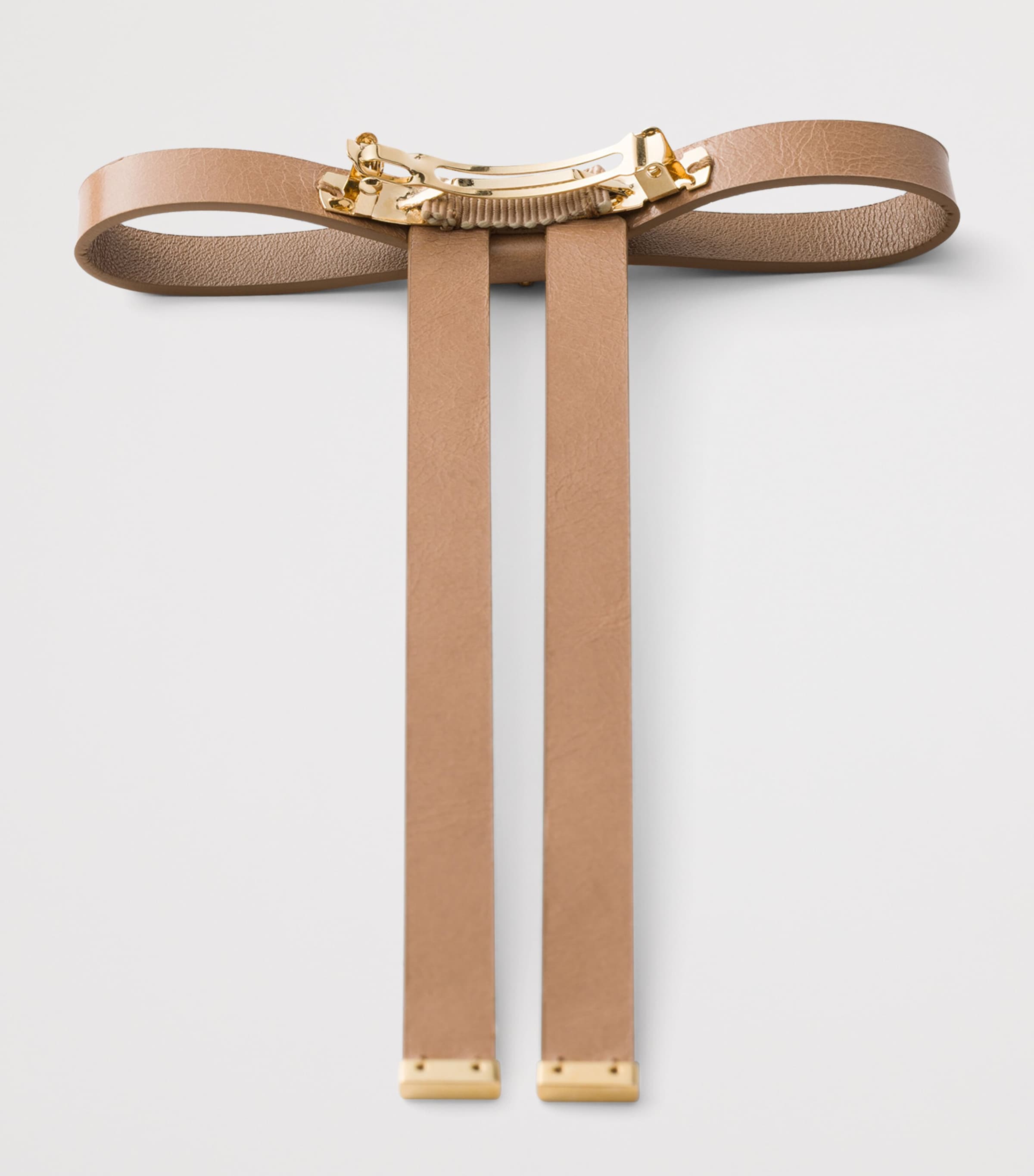 Prada Leather Bow Hair Clip Image 2