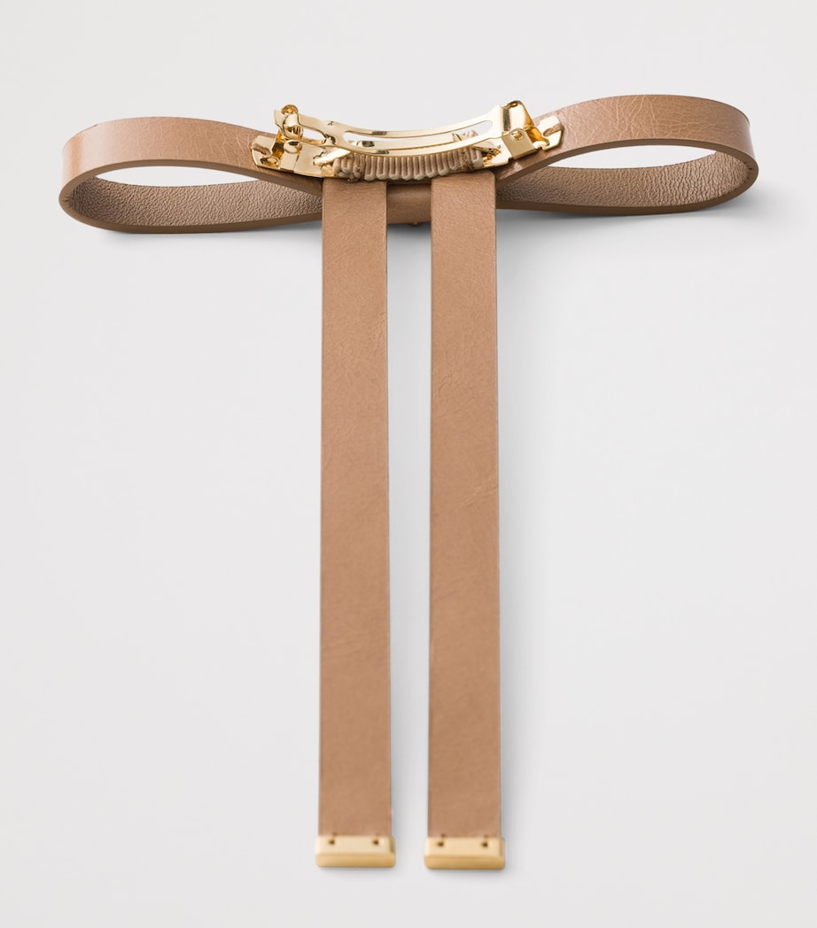 Prada Leather Bow Hair Clip Image 2