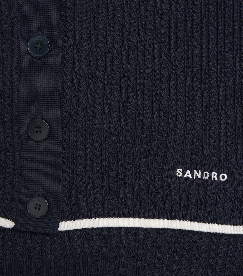 Cable-Knit Cardigan NAVY BLUE Image 5