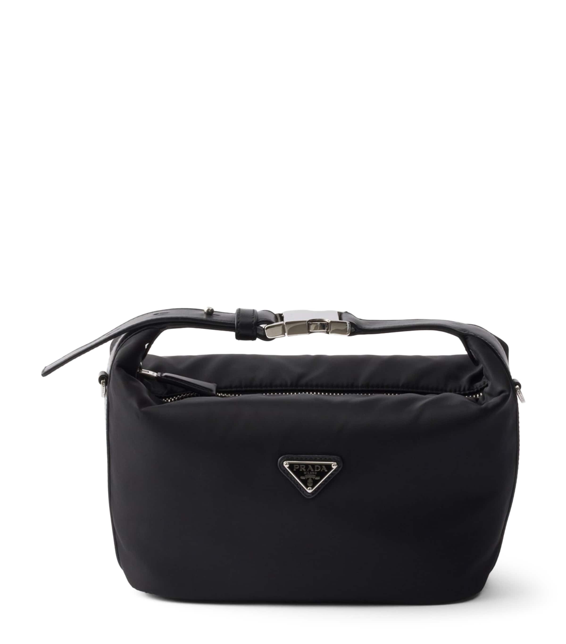 Prada Mini Re-Nylon Cherie Top-Handle Bag Black Image 1