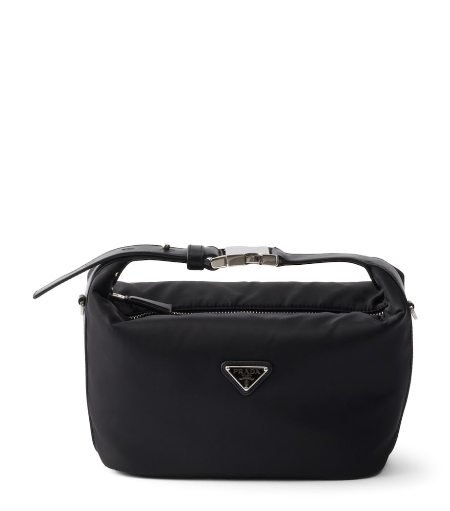 Prada Mini Re-Nylon Cherie Top-Handle Bag Black Image 1
