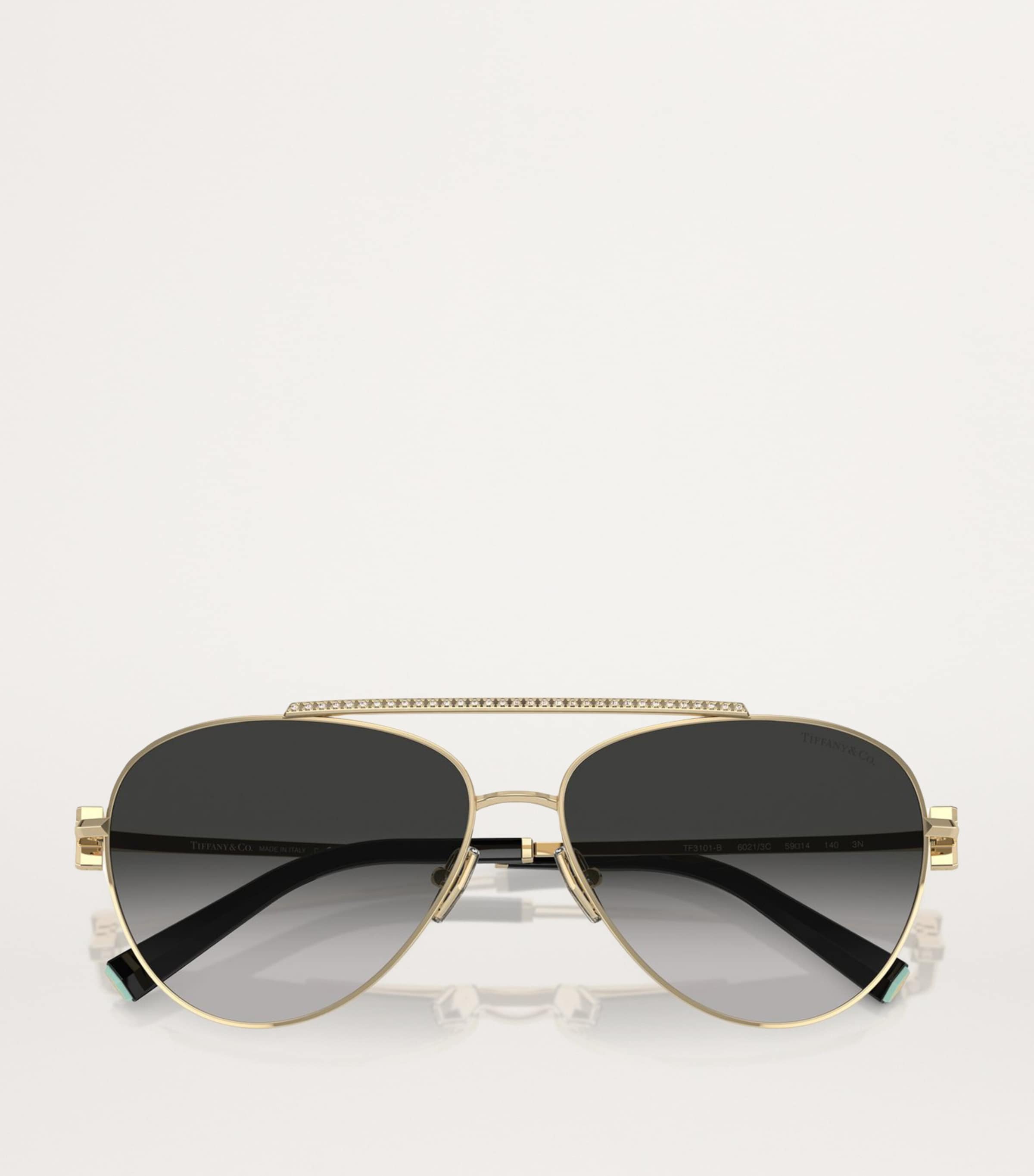 Tiffany Gold Aviator Sunglasses Tiffany TF3092 Pilot Sunglasses For Women main image 2