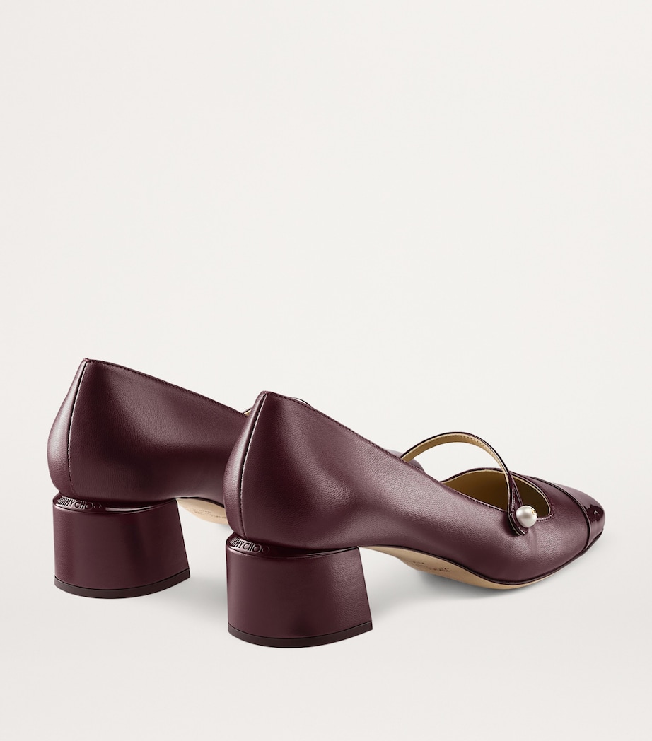 Elisa 45 Leather Mary Jane Pumps GARNET/GARNET Image 2