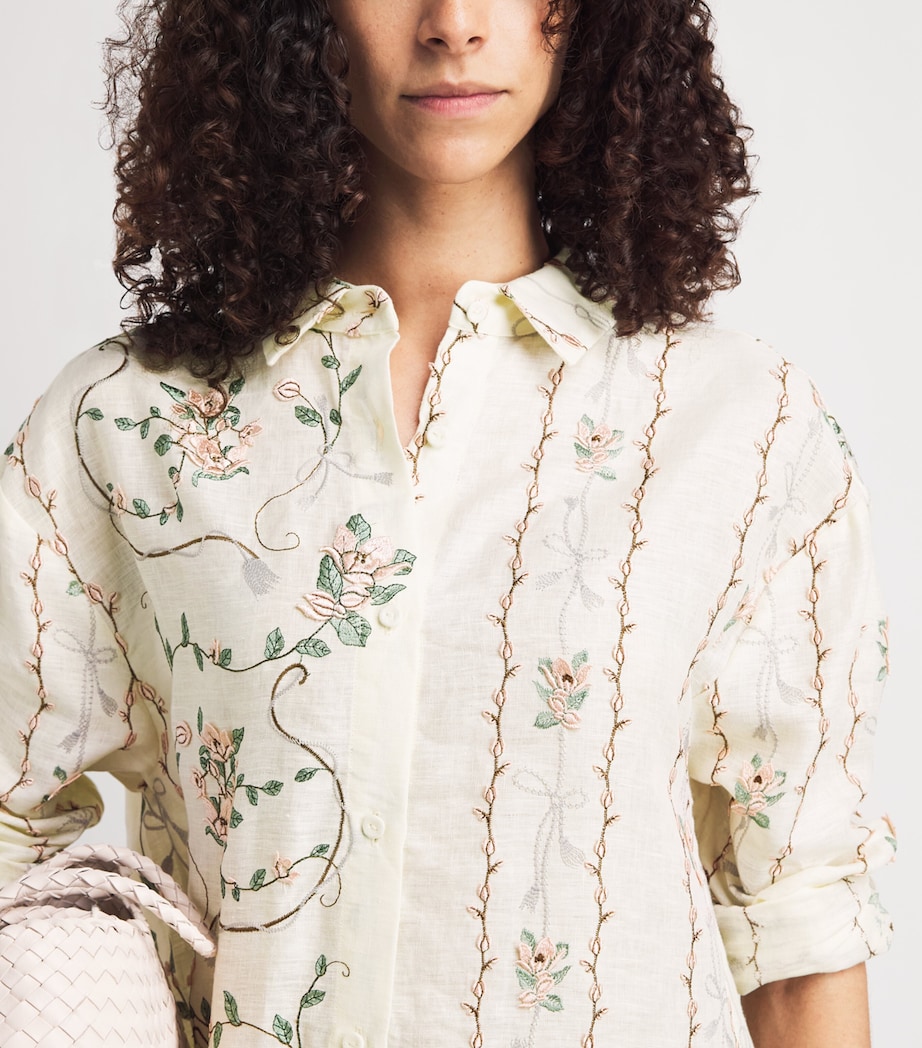 Agua By Agua Bendita Womens Linen Cecilia Navegante Shirt Image 3