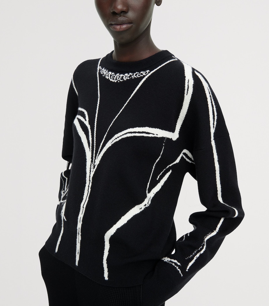 Schiaparelli Womens Cashmere-Wool-Silk Trompe L’Oeil Sweater Black Image 4