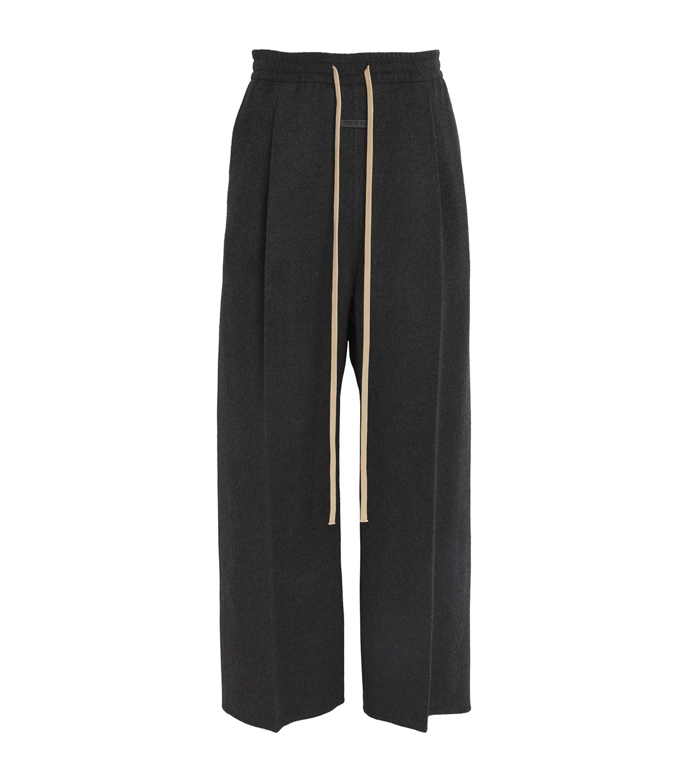 Fear Of God Wool Drawstring Wide-leg Trousers In Black