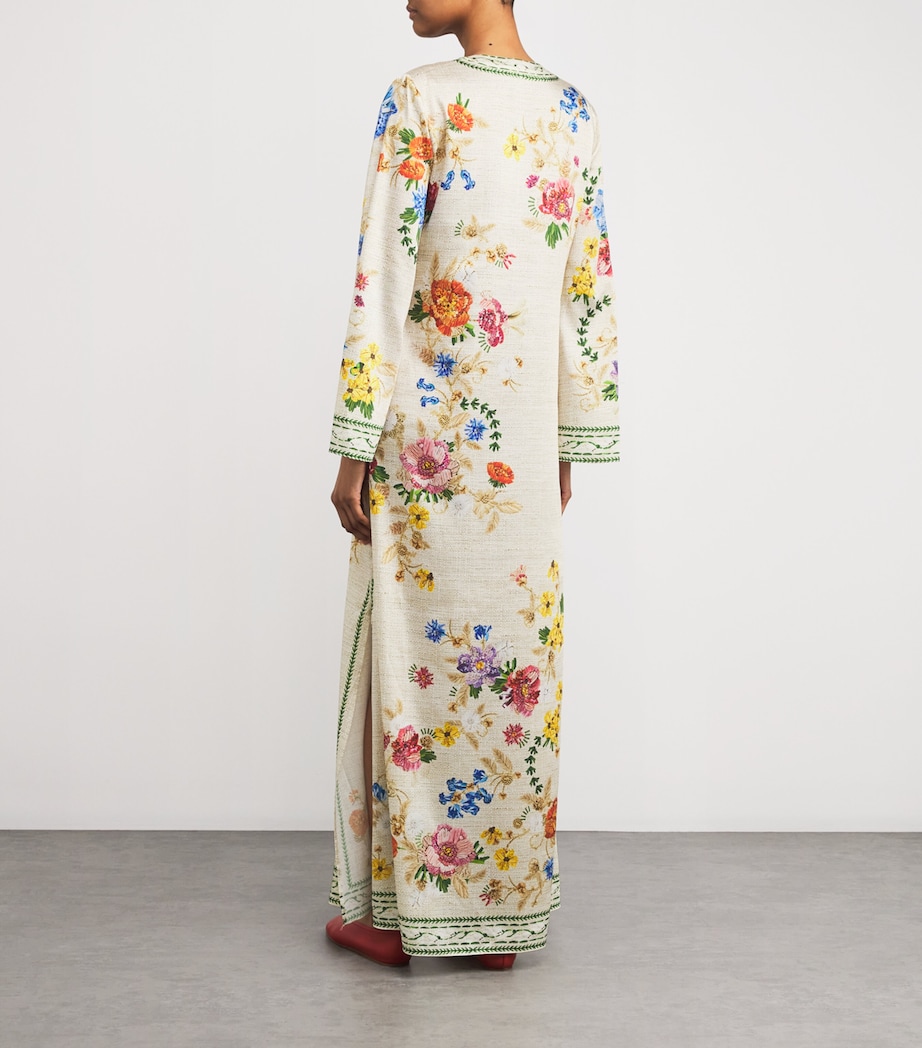 Satin Floral Collins Kaftan FARINIFERA Image 3
