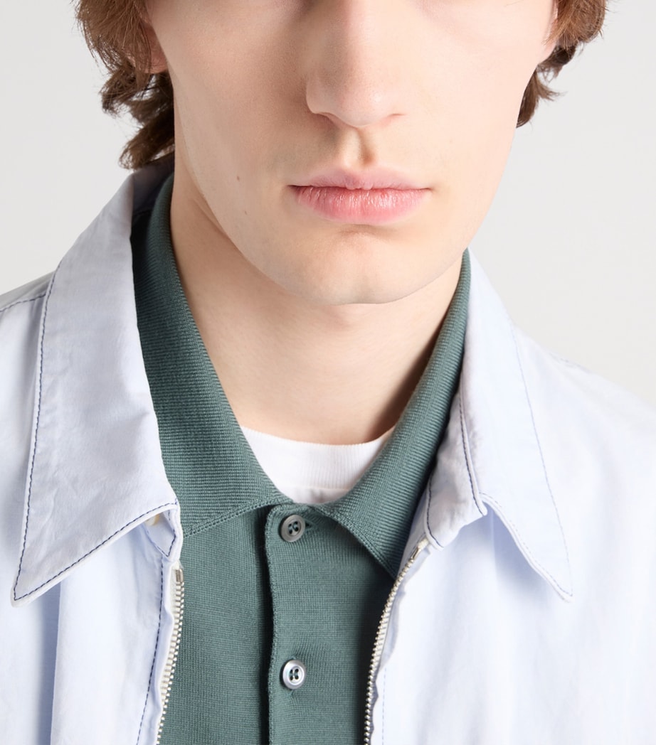 Prada Mens Wool Logo Polo Shirt Green Image 3