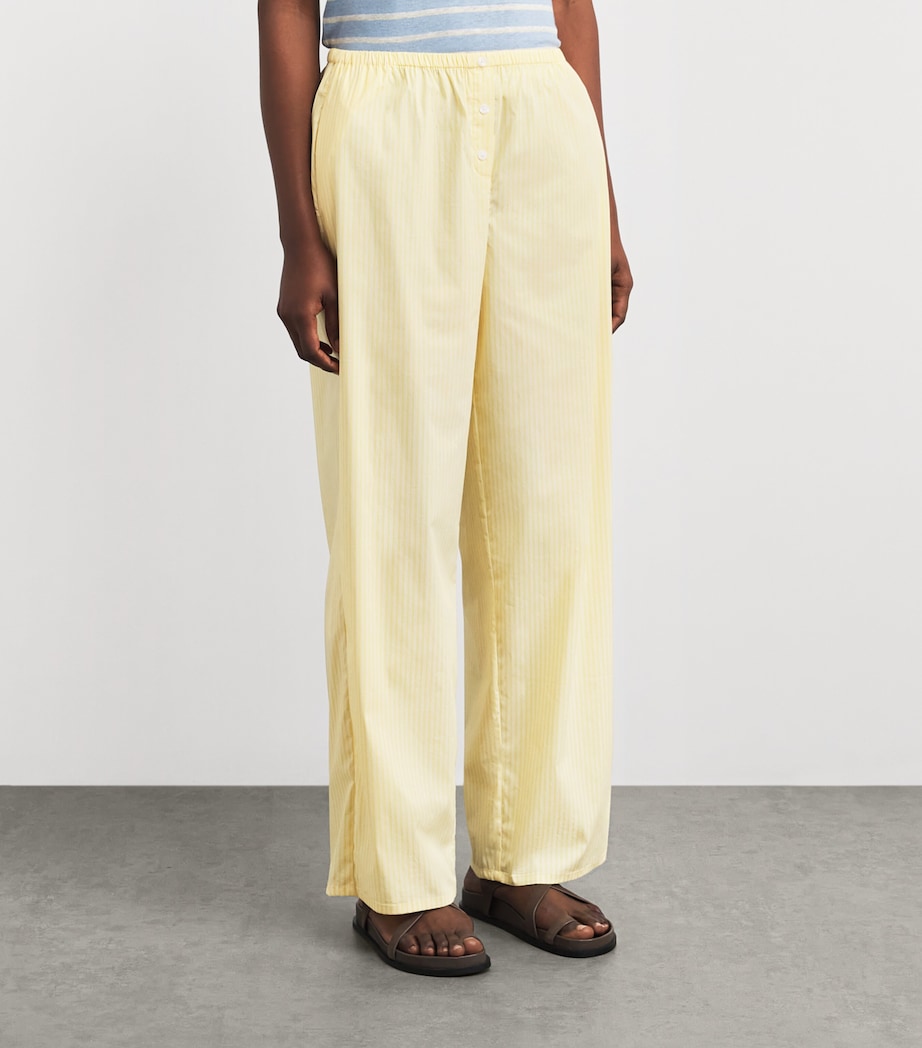 Good American Womens Lace-Trim Wide-Leg Trousers Brbs Bttrbeam Stripe Image 4