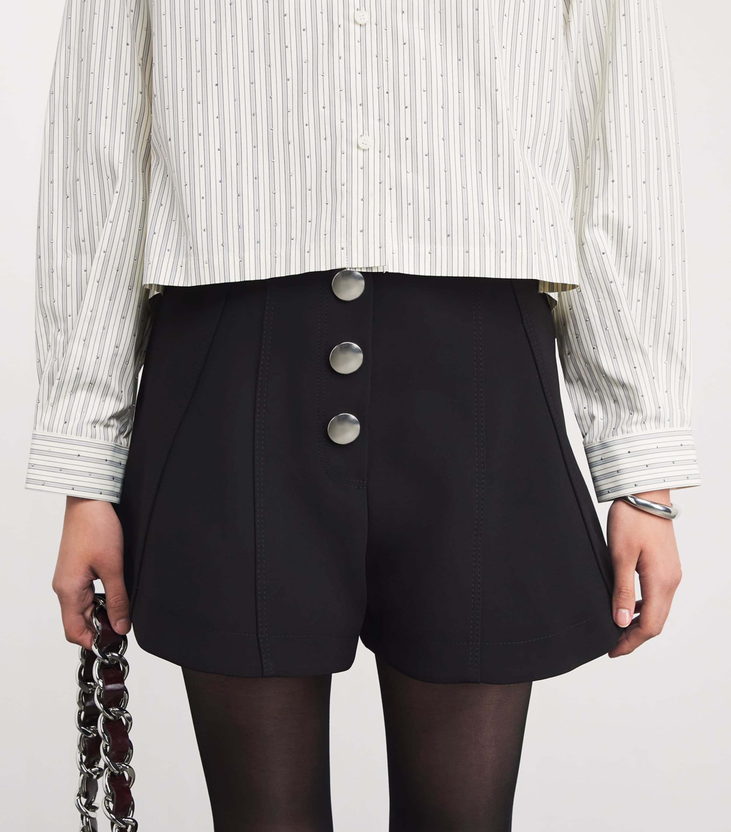 Flared Shorts BLACK Image 6