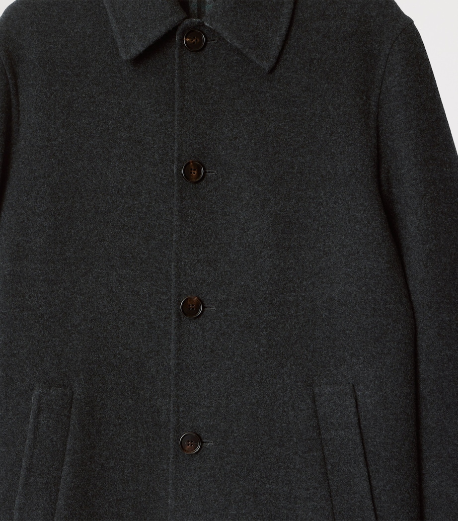 Burberry Mens Wool Mid-Length Car Coat Charcoal/charcoal Ck Image 6
