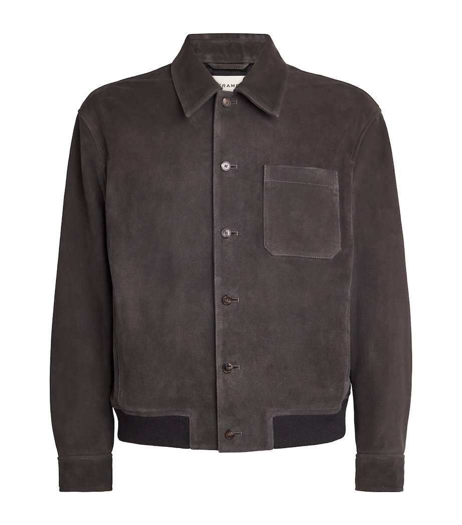 Suede Bomber Jacket OLBK Image 1