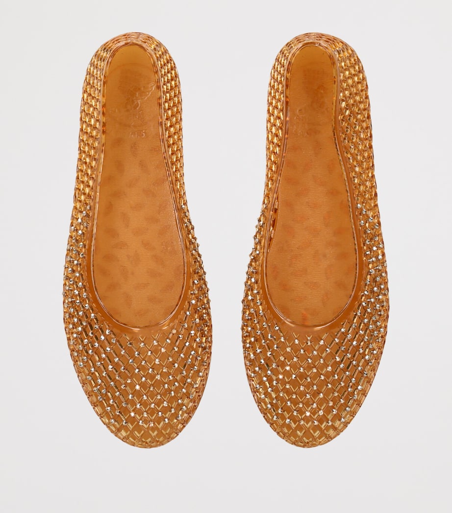 Ancient Greek Sandals Jelly Crystal-Embellished Iro Ballet Flats Brown Image 4