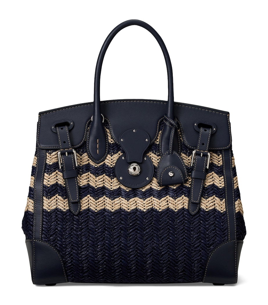 Straw Soft Ricky 33 Top-Handle Bag NAVY/NATURAL Image 1