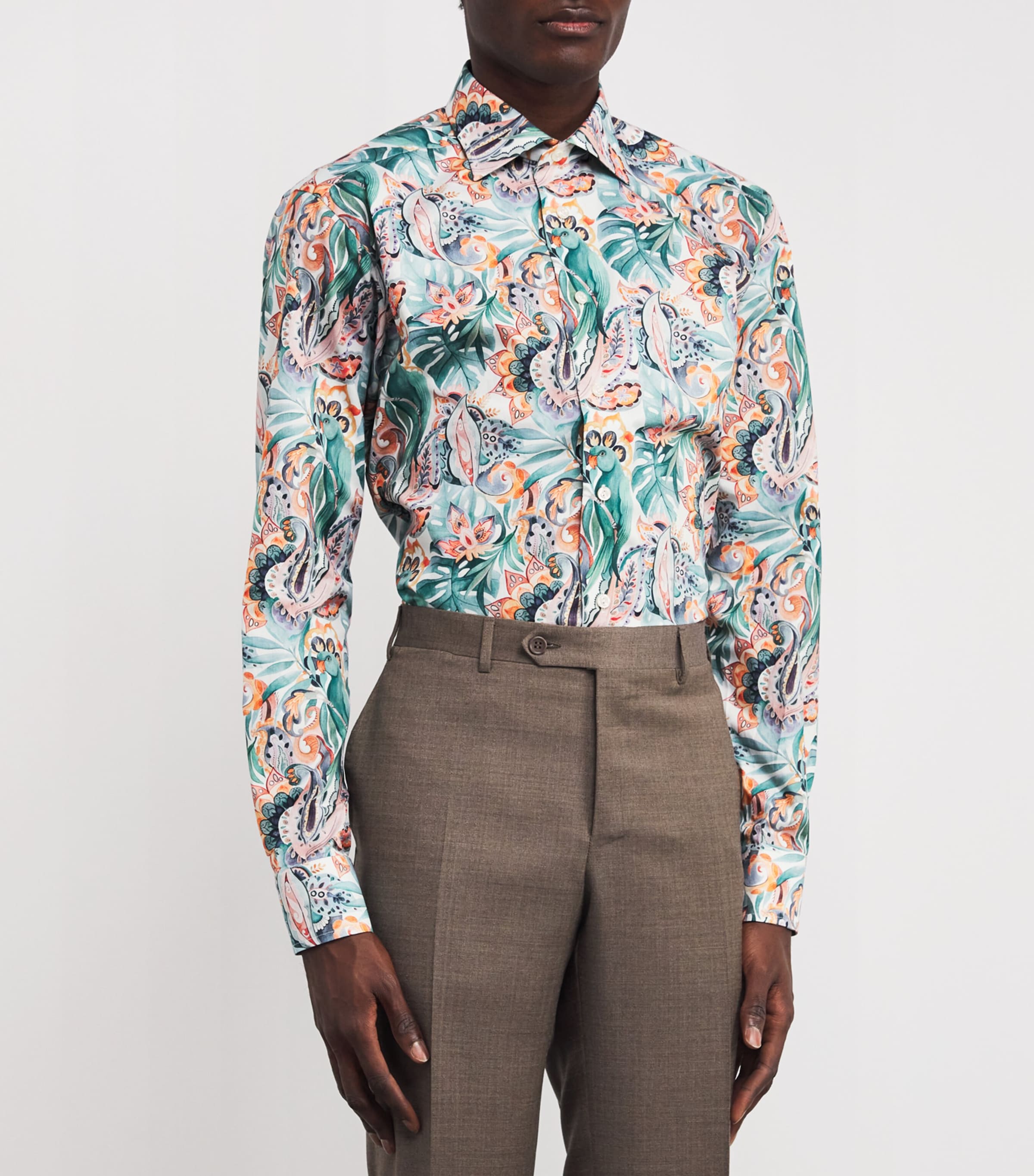 Cotton Printed Slim-Fit Shirt 99 MUTLI Image 3