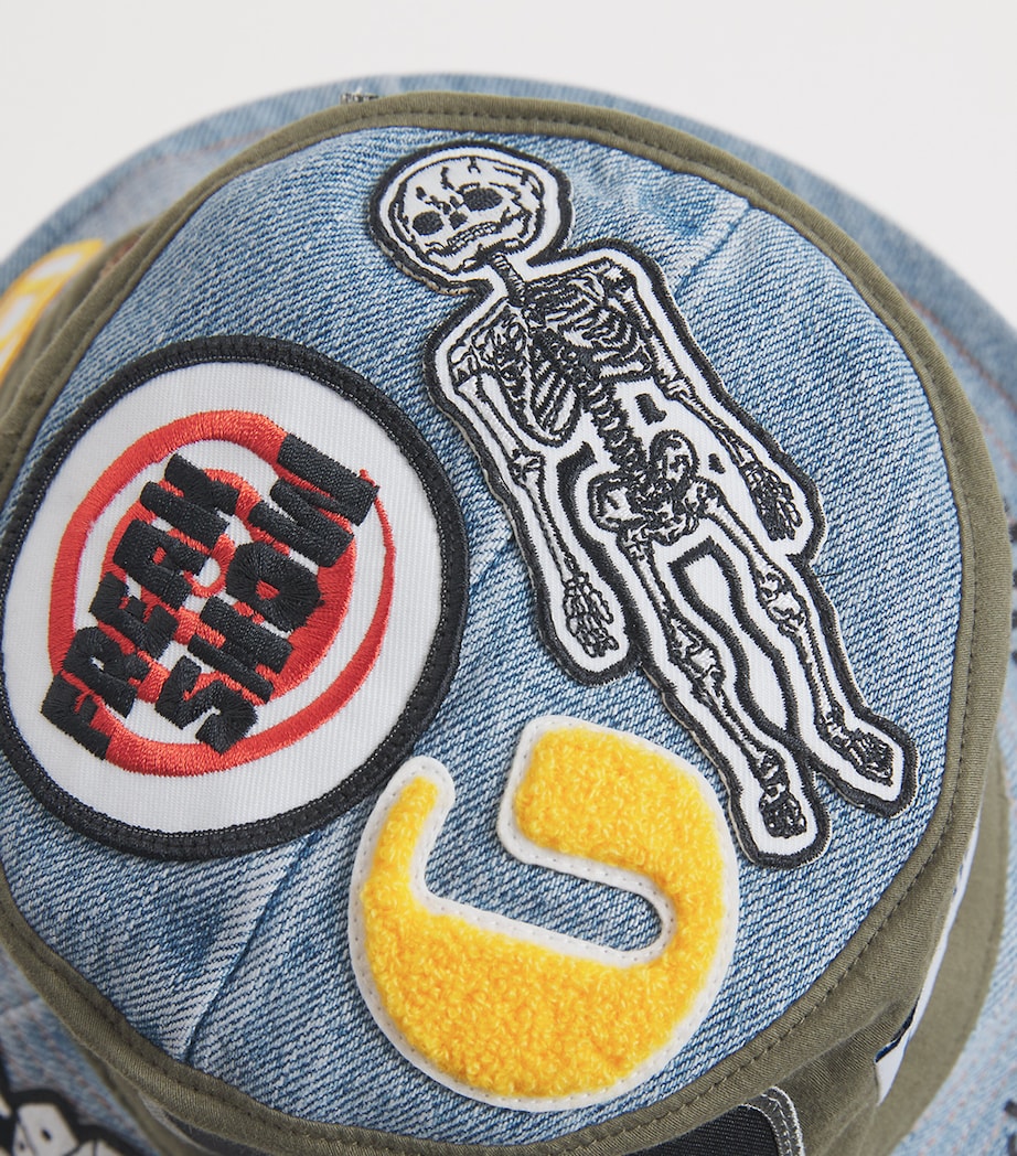 Cotton Applique Bucket Hat VINTAGE DENIM/COTTON Image 4