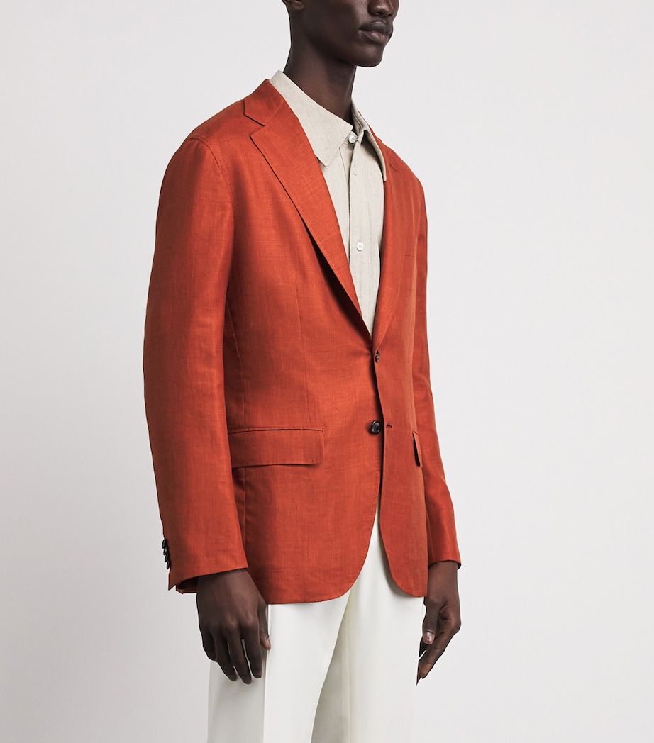 Brioni Mens Silk-Cashmere-Linen Blazer Image 4