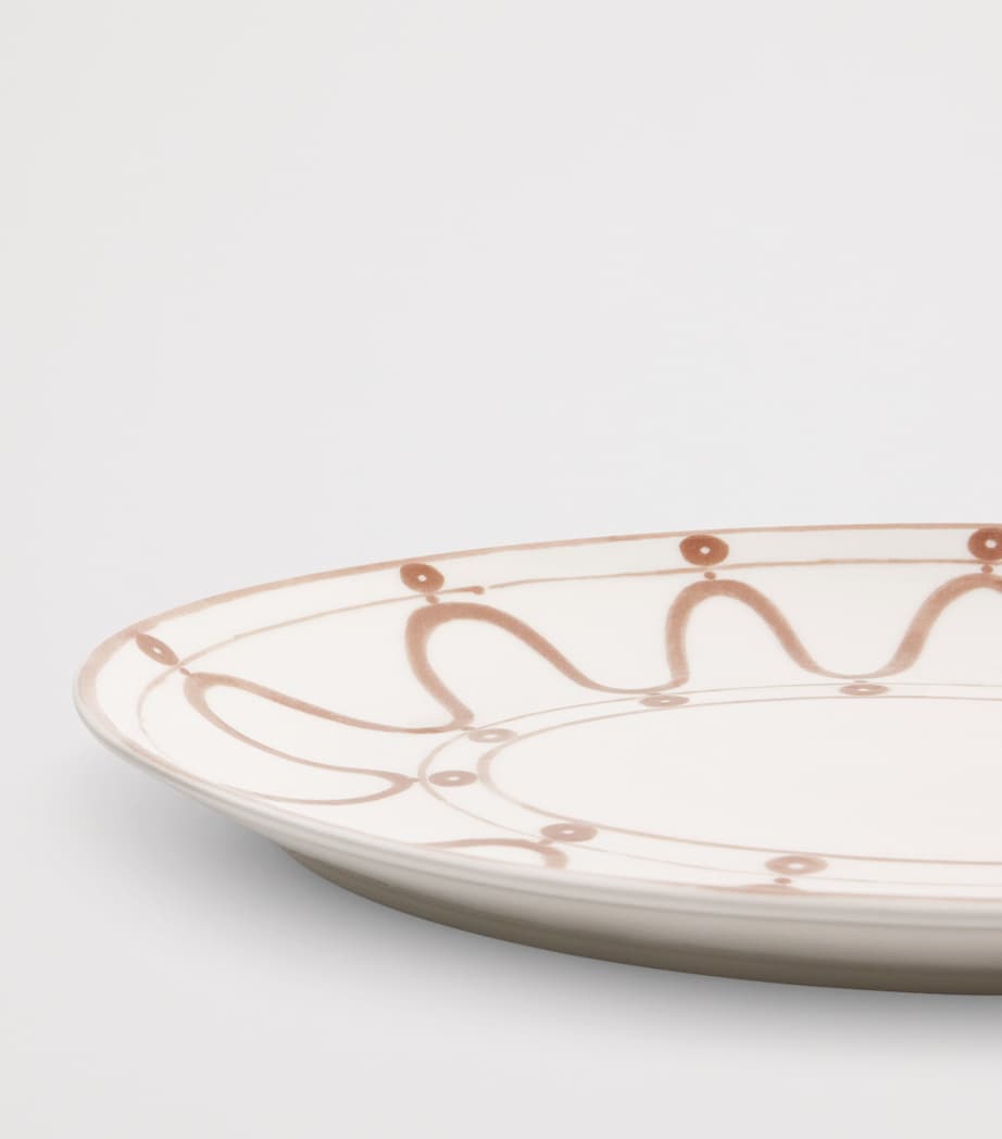 Porcelain Serenity Serving Platter (36cm) BEIGE ON WHITE Image 3