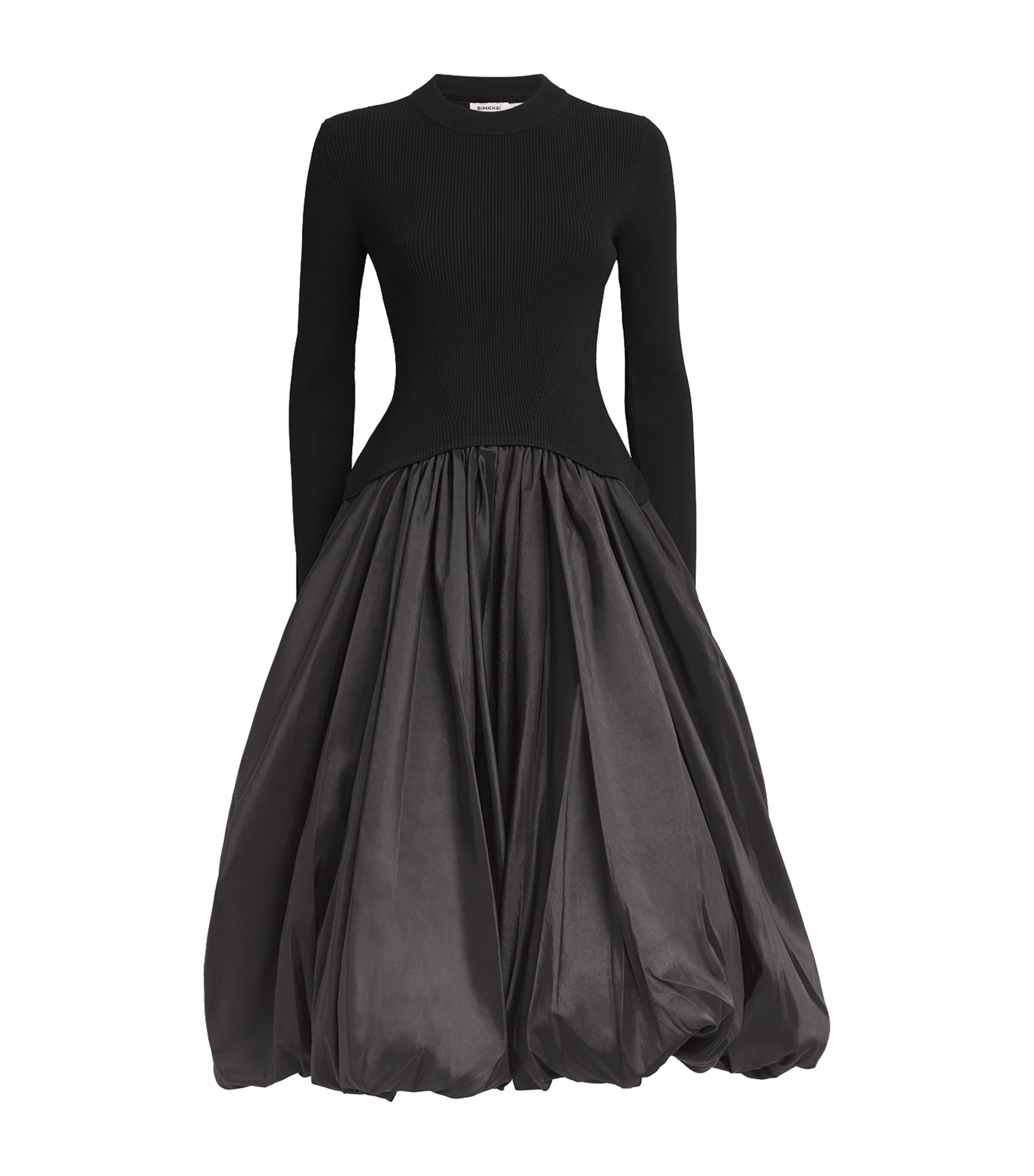 Simkhai Kenlie Mock Neck Midi Dress In Black
