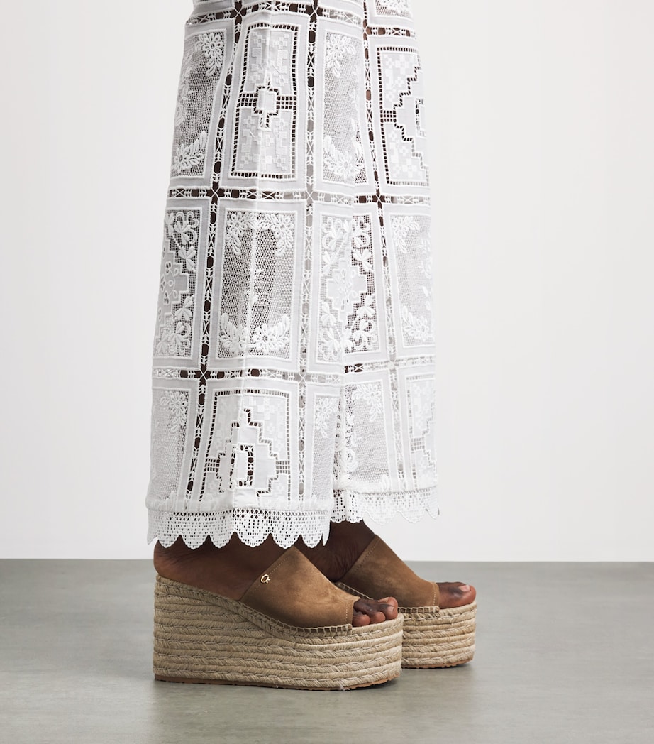 Zimmermann Womens Embroidered Aster Flared Trousers Ivo Ivory Image 3