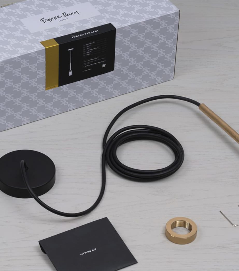 Globe Forked Pendant Light BRASS Image 3