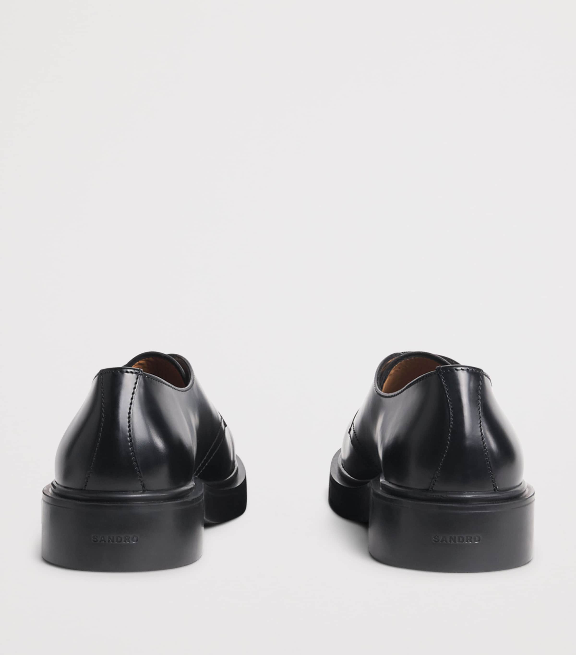 Sandro Paris Leather Derby Shoes Black Image 5