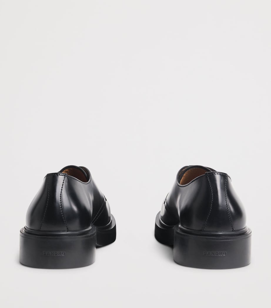 Sandro Paris Leather Derby Shoes Black Image 5
