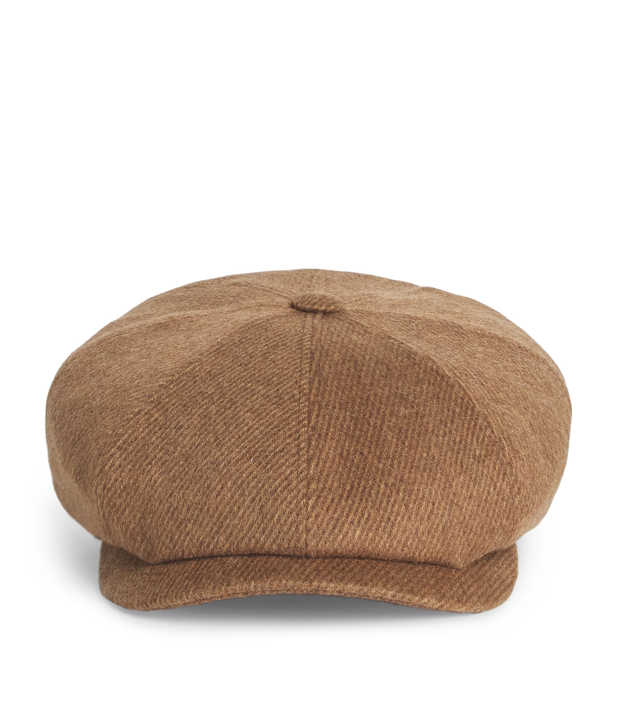 Stetson Cashmere Flat Cap In Brown