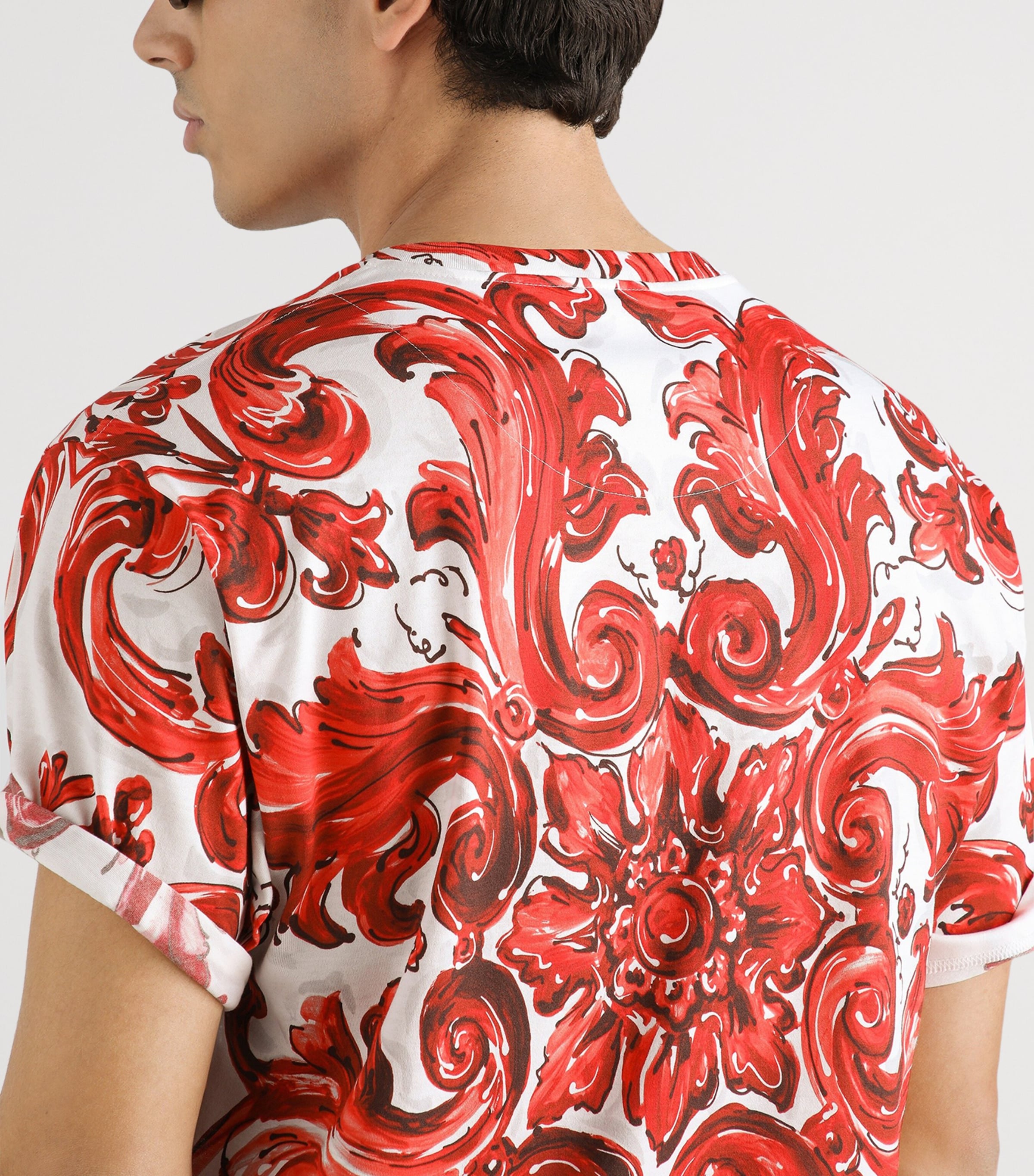 Dolce&Gabbana Mens Cotton Majolica Print T-Shirt Maiolica Ru Image 4