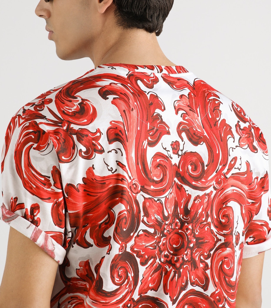 Dolce&Gabbana Mens Cotton Majolica Print T-Shirt Maiolica Ru Image 4