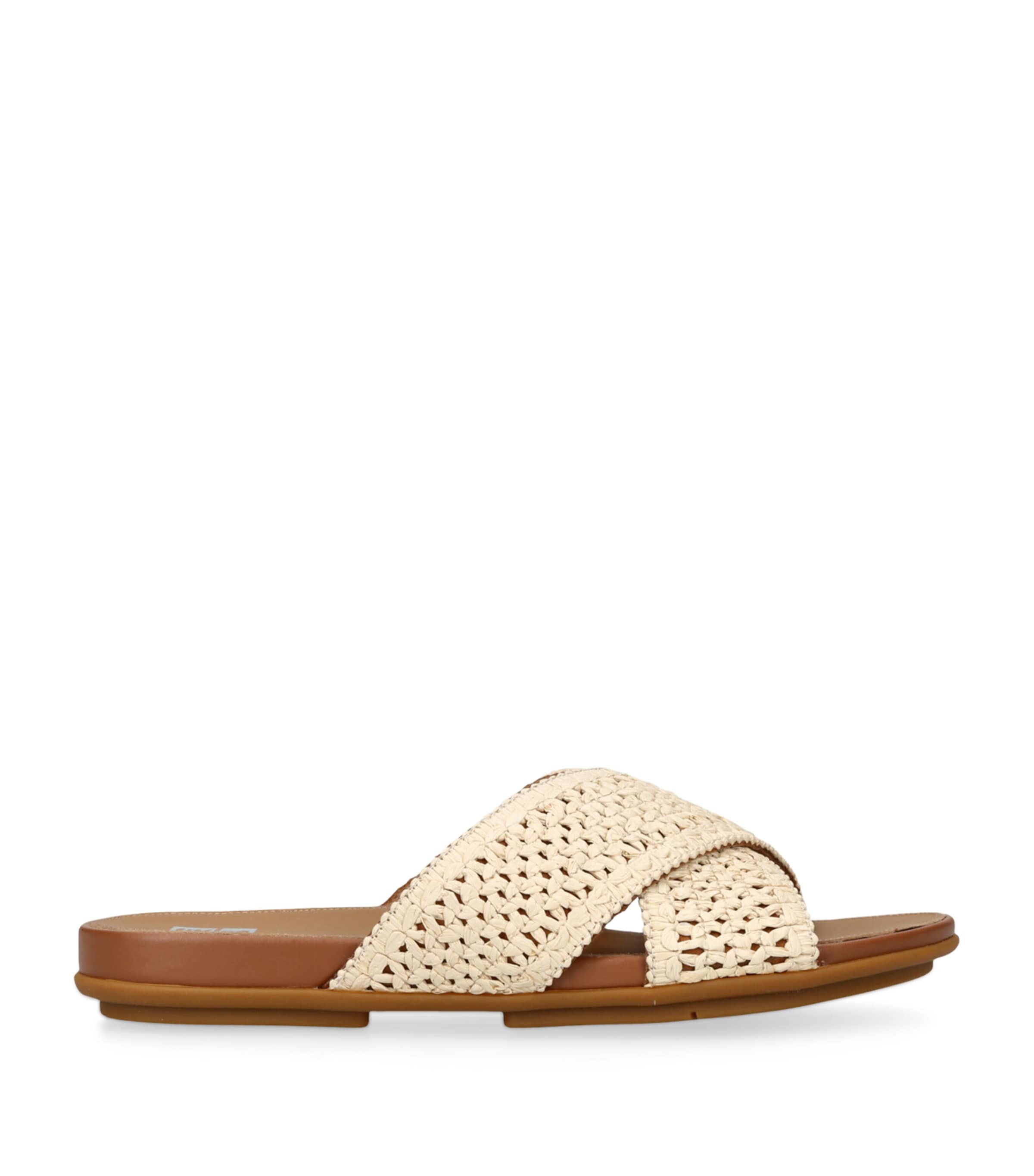 FitFlop Raffia Gracie Slides | Women Shoes | Sandals | Flat Sandals | Sliders
