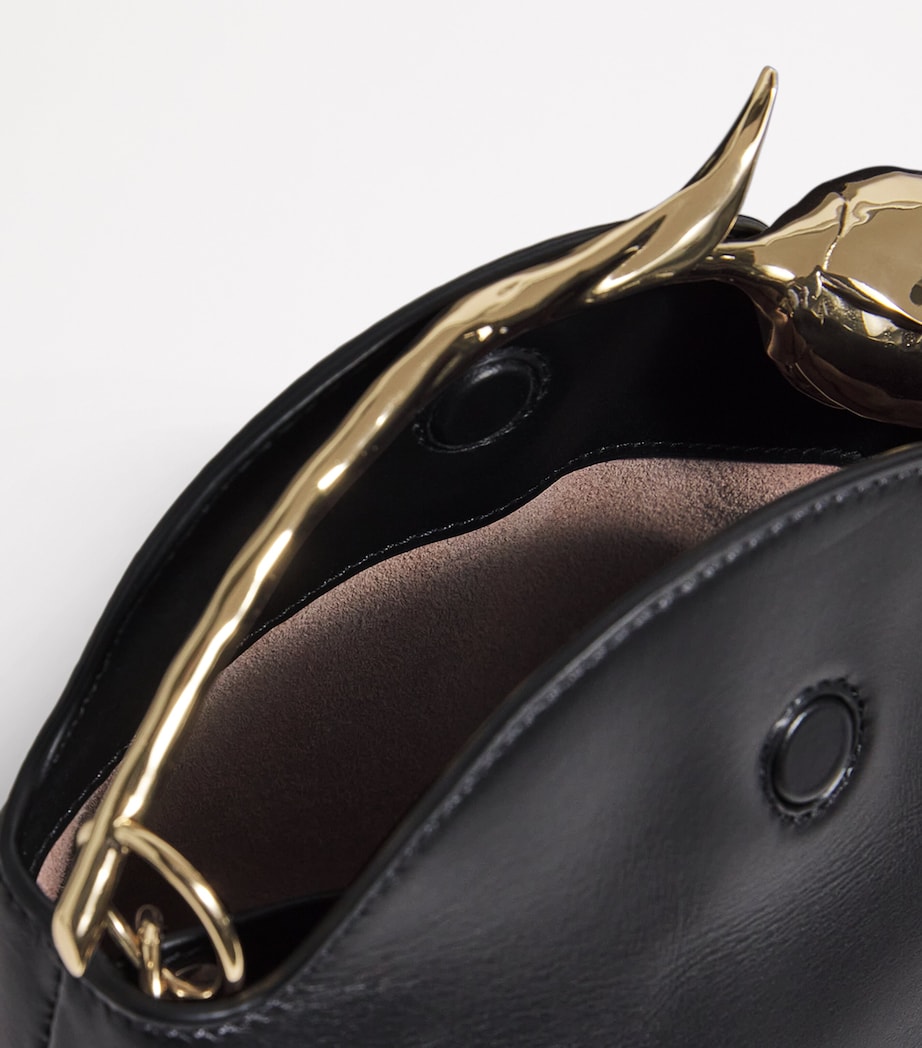 Erdem Mini Leather Bloom Top-Handle Bag Black Image 4