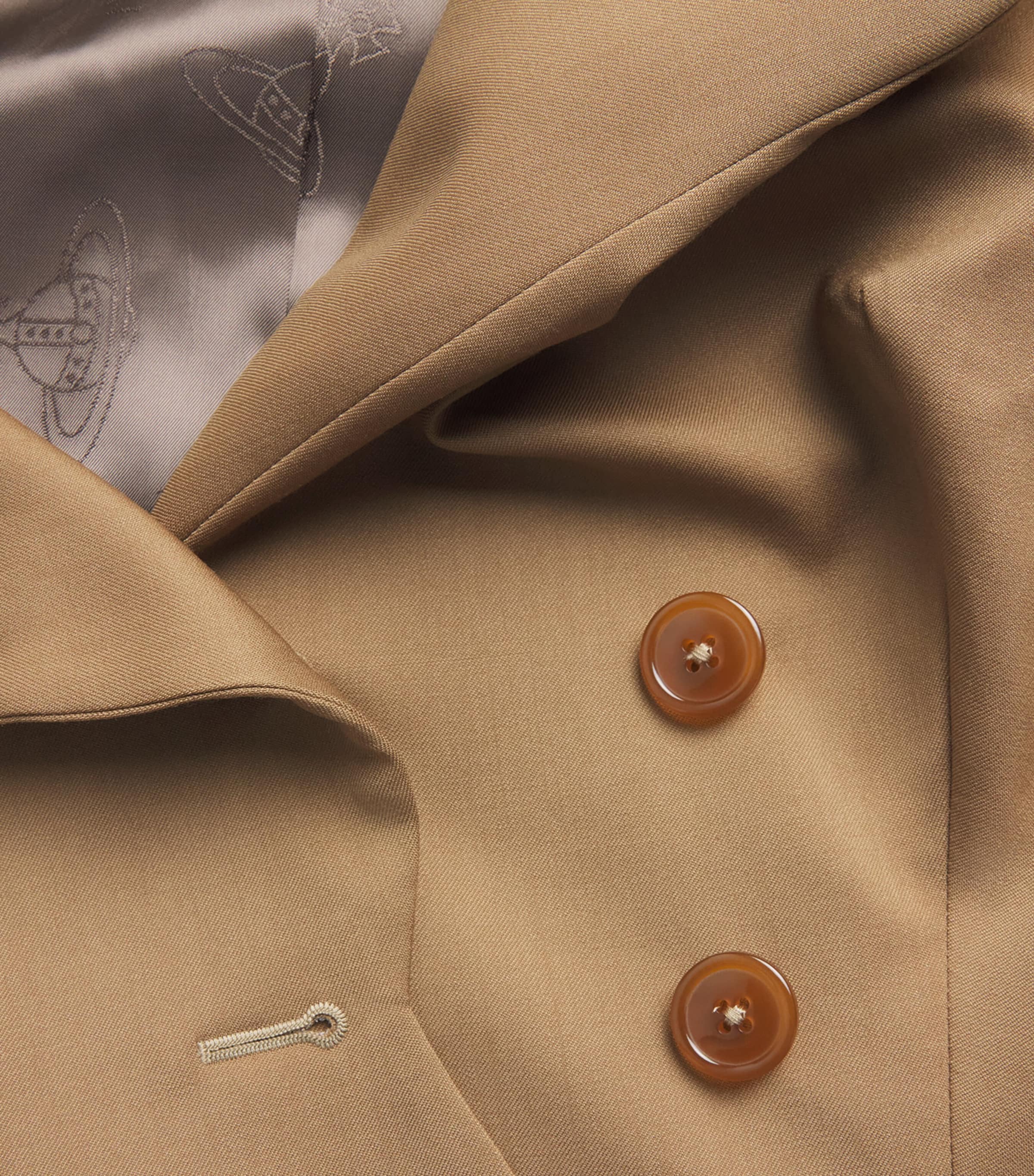 Vivienne Westwood Womens Virgin Wool Drunken Jacket Camel Image 6
