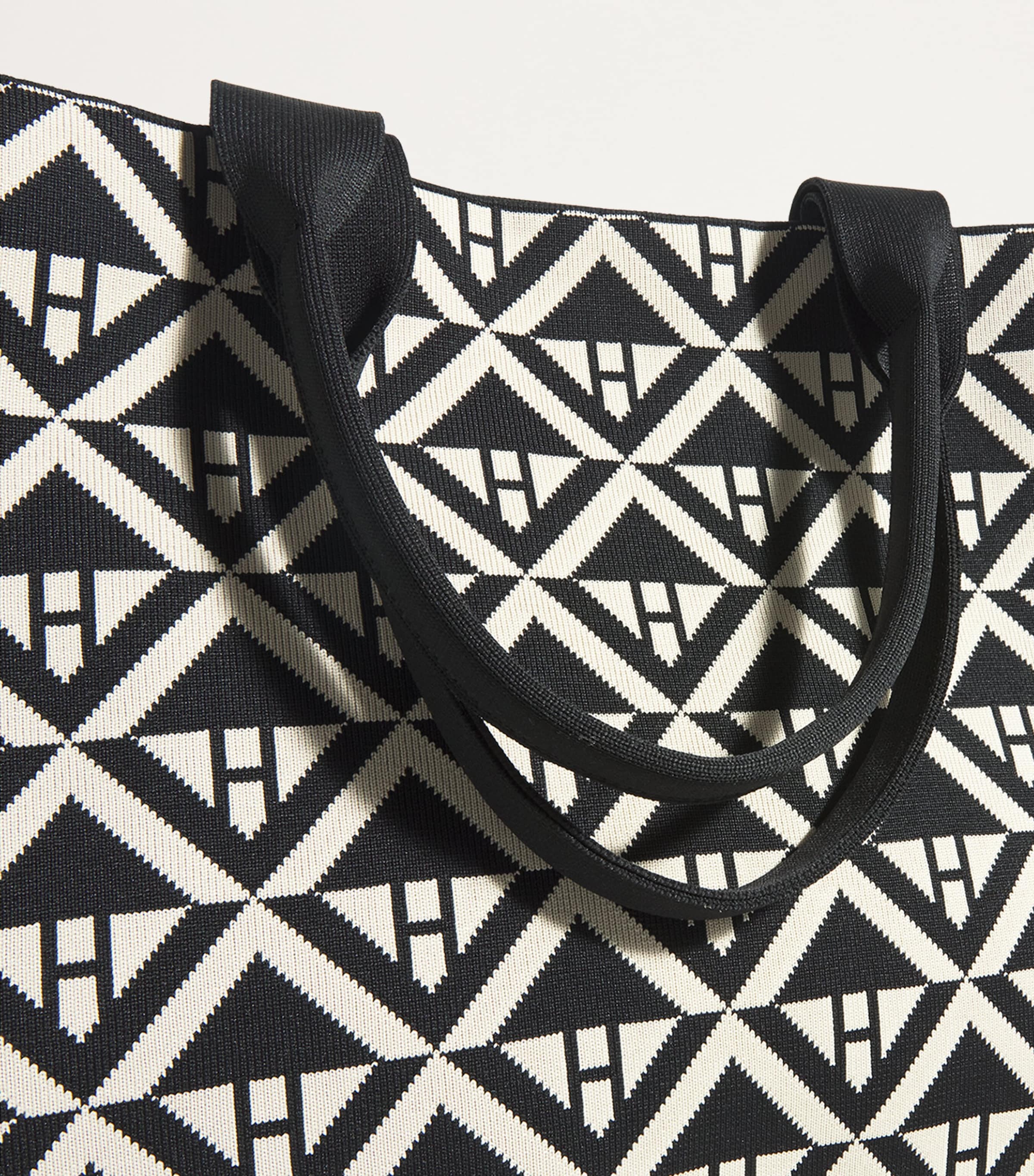 Harrods Medium Geometric Tote Bag Black Image 4