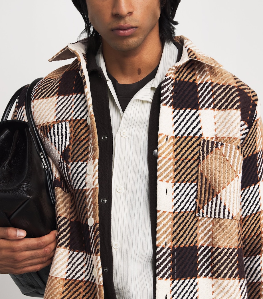 Cotton-Blend Pike Check Whiting Overshirt NATURAL/BROWN Image 6