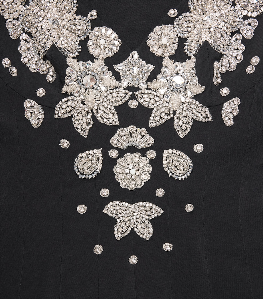 Zuhair Murad Womens Cady Embellished Gown Black/silver Image 6