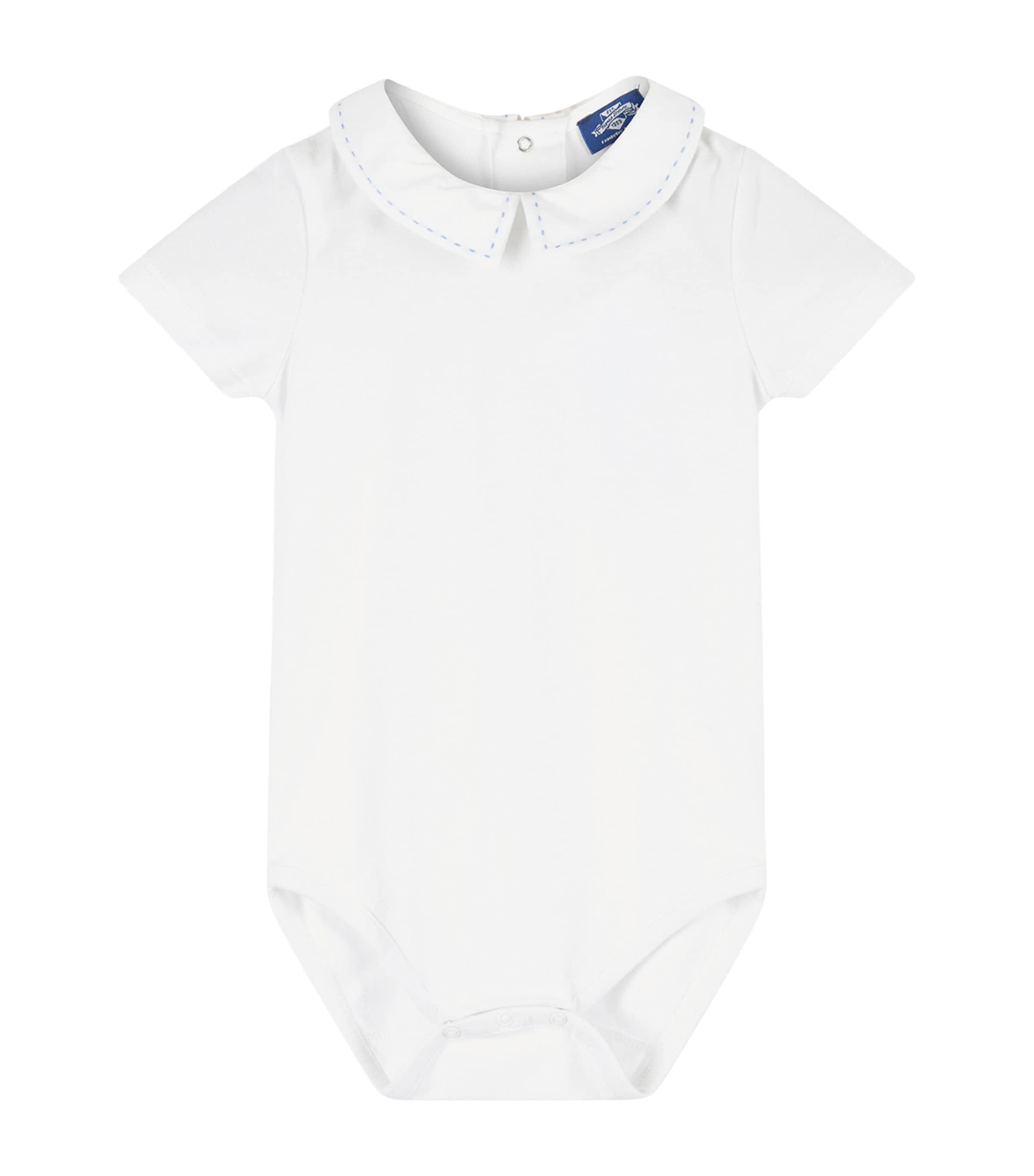 Trotters Monty Bodysuit (3-24 Months) White/pale Blue Image 1