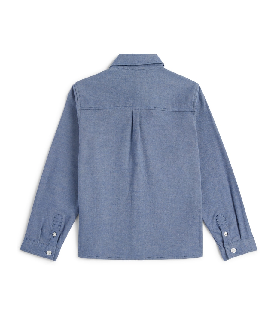 Cotton Long-Sleeve Shirt (2-14 Years) BLUE Image 2