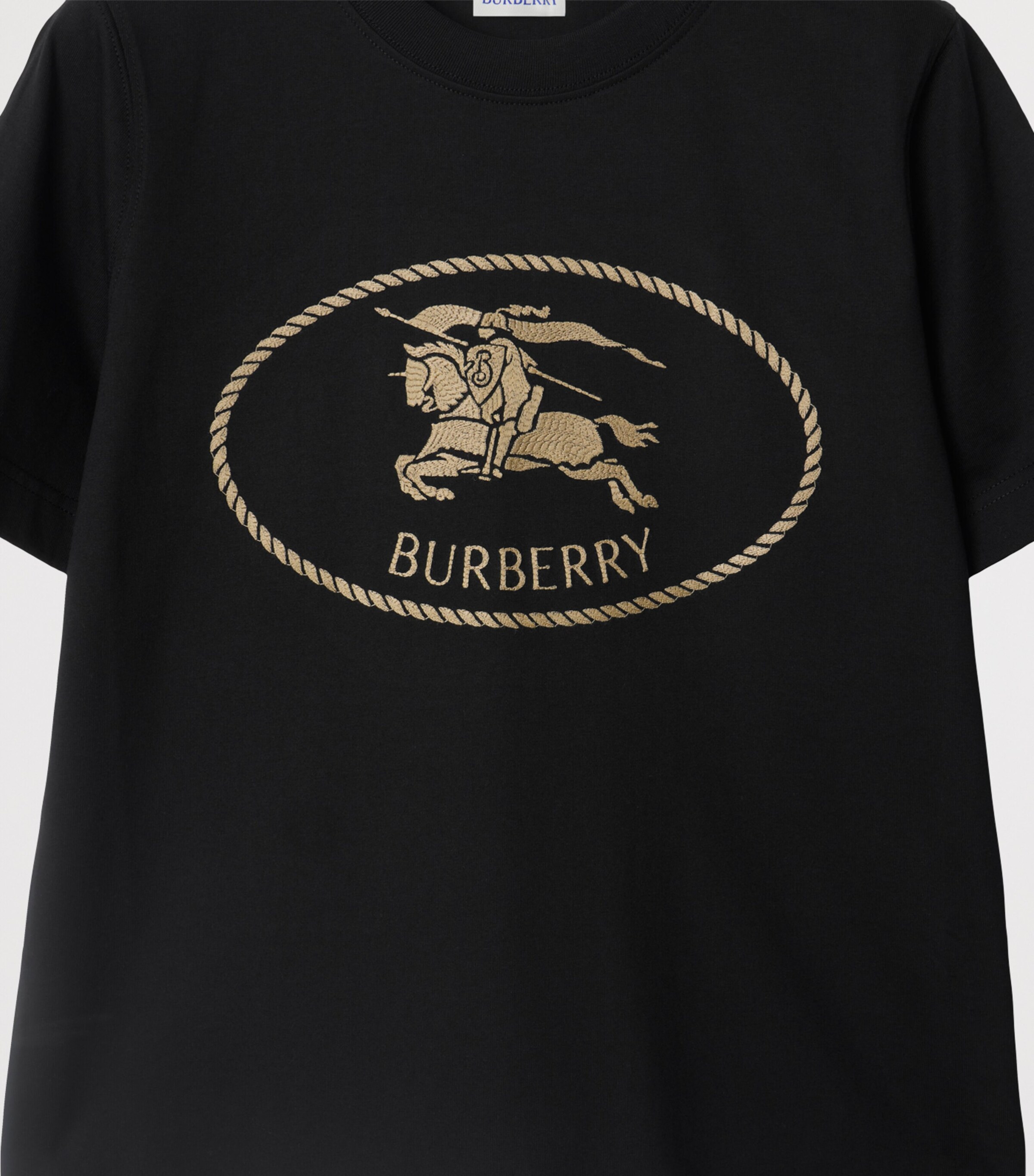 Cotton Knight Stamp T-Shirt BLACK Image 4