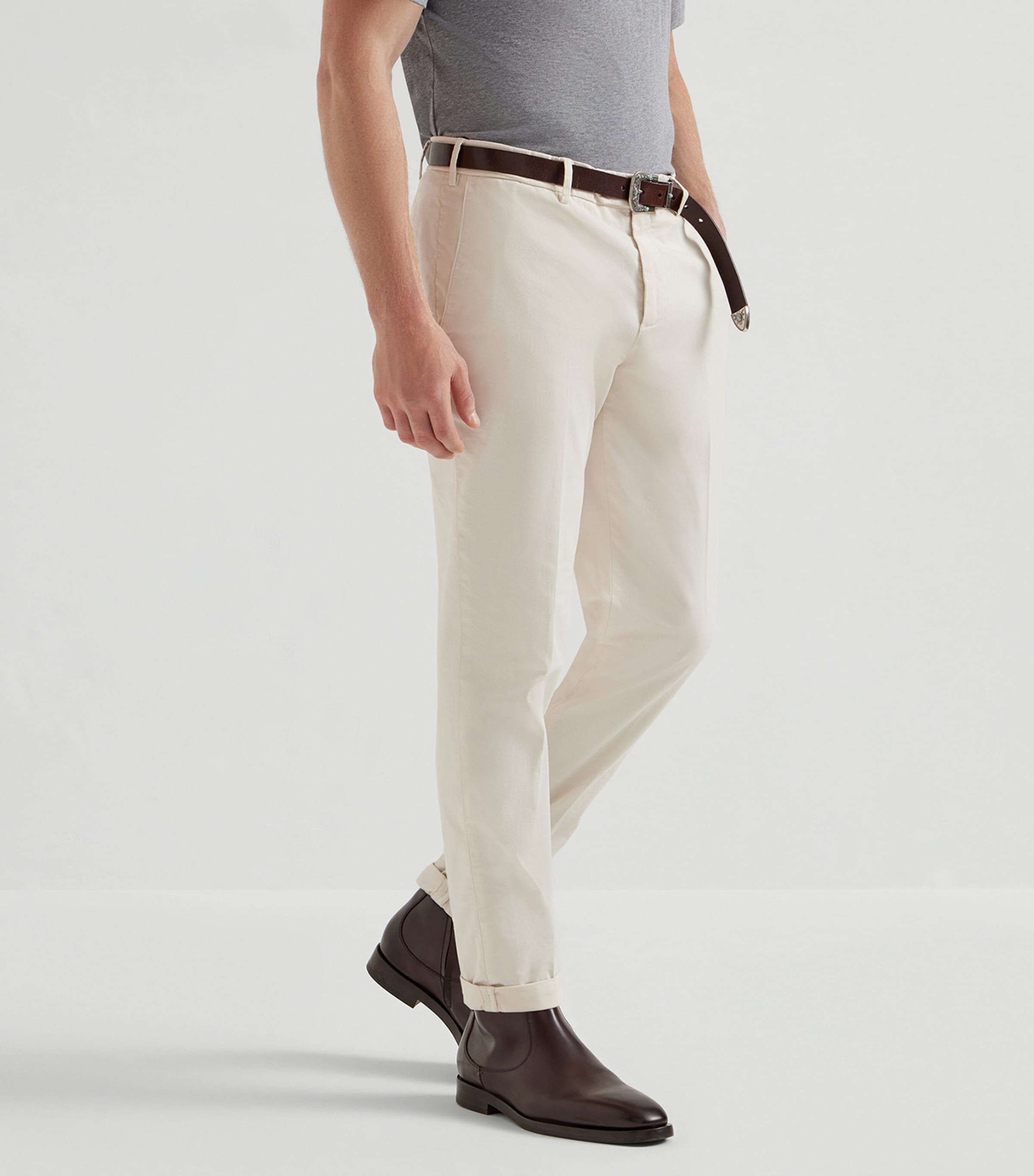 Stretch-Cotton Garment-Dyed Trousers C5797 Image 2