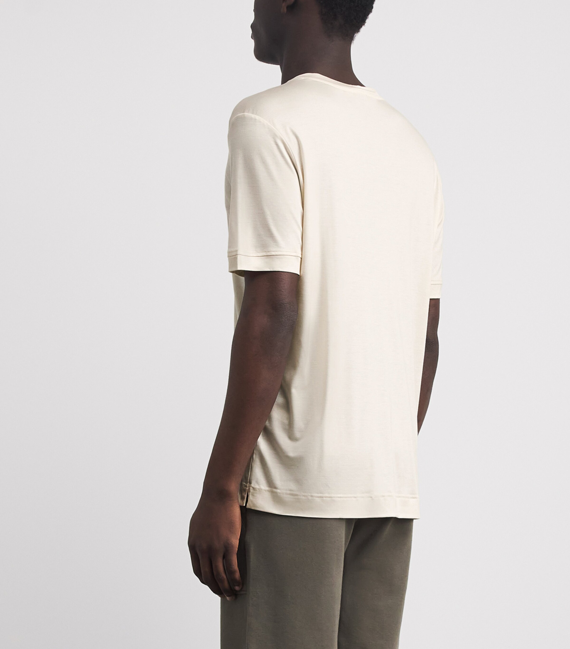 Zimmerli Mens Lyocell Sustainable Luxury T-Shirt Birch Image 5